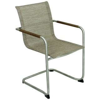 GARDEN PLEASURE Stuhl-Set »Nova«, 4 Sitzplätze, Edelstahl/Kunststoff - beige