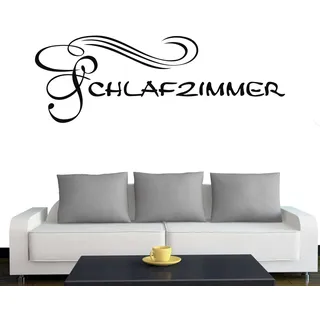 A681 Tür-/Wandtattoo "Schlafzimmer" 30cm x 11cm schwarz (erh. in 40 Farben und 4 Größen)