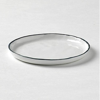 Lambert - Piana - Teller - Ø: 13,5 cm - Weiß mit Basaltgrauem Rand - 1 Stück