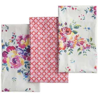 Rose Garden 100% Baumwolle Set von 3 MultiPurpose Küchenhandtuch | Bar Handtü...