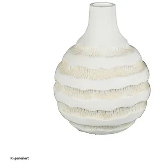 HTI-Living Kugelvase Kugelvase mit Rillen (Stück, 1 St., 1 Vase), Flaschenvase rund Relief weiß