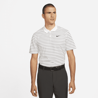 Nike Dri-FIT Victory gestreiftes Golf-Poloshirt für Herren - Weiß, XL