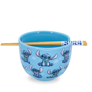 Disney Lilo & Stitch japanisches Keramikgeschirr-Set | inkl. Ramen-Nudelschale und Holzstäbchen