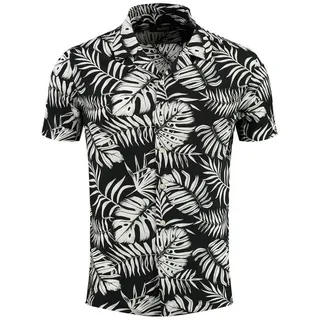Key Largo Hawaiihemd Herren Hawaii Freizeit Hemd Havanna MSH00009 Regular Kurzarm Kentkragen Gemustert XXL