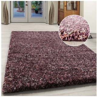 Hochflor-Teppich meliert Langflorteppich Hochflorteppich Wohnzimmer weich, Miovani, Höhe: 30 mm rosa 60 cm x 110 cm x 30 mm