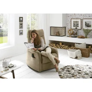 Hukla Sessel HU-RV15025 Federkern 78 x 108 x 90 cm Beige mit Aufstehhilfe