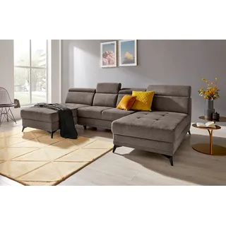 OTTO home Wohnlandschaft Mikrofaser U-Form 3-Sitzer Braun