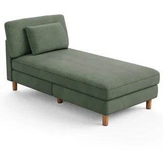 Vesgantti Cord Chaise Lounge Sofa, gepolstertes schlafsessel mit Kissen, Schlafsofa perfekt für Wohnzimmer, Schlafzimmer, Büro, Kleiner Raum, werkzeuglose Montage, 158 * 83 * 84cm