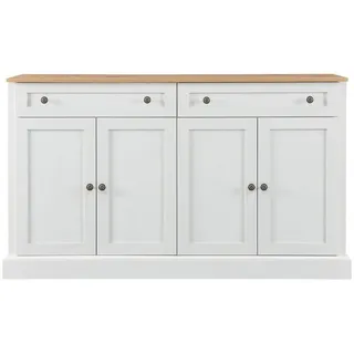EXTSUD Sideboard Sideboard 150 cm, Retro-Design, 4 Türen & 2 Schubladen, Retro-Stil, klare Linien, viel Stauraum, einfache Montage.