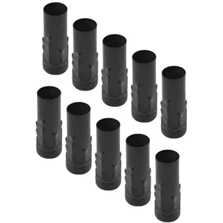 Cyrank Kronleuchter-Kerzenlampen-Sockelhülse, 10 Stück, Galvanisiertes Eisen, Kerzenform, Sockelabdeckungen, Hülsen, 7,6 cm Hoch, Kerzenabdeckung, Tropfhülsen(Schwarz)