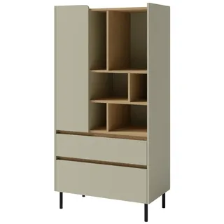 beautysofa BÜCHERREGAL Lico mit 2 Schubalden und 1 Tür, Eukalyptus