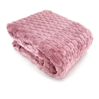 heimtexland Kuscheldecke 150 x 200 cm Rosa/Roségold