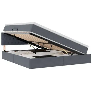 vidaXL Bett 180 x 200 cm Dunkelgrau