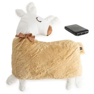 MONT CHALET Heiz-Kuscheltier Rentier Mikrofaser Fellimitat inkl. Powerbank