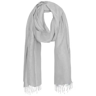 Bovari Schal Leinen Schal für Damen und Herren aus 100% Leinen, - leicht und atmungsaktiv – Sommerschal – Fransen-Schal grau