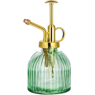 Cabilock Kleine Glas Gießkanne Blumen Sprühflasche Vintage Blumensprüher Top Pumpe Pflanzensprüher Handsprüher Wassersprühflasche für Zimmerpflanzen Pflanzen Garten Bewässerung Grün