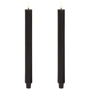 Uyuni Piffany LED Stabkerze 2er-Set | Schwarz