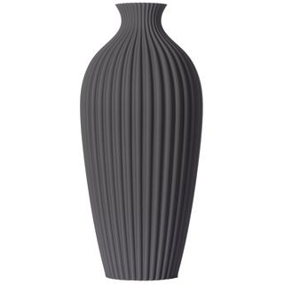 3D Vase Dekovase Saskia XL 38cm Bodenvase Vase für Pampasgras Trockenblumen Grau