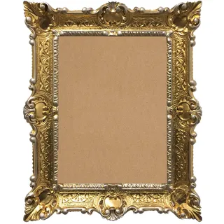 Lnxp BILDERRAHMEN BAROCKRAHMEN mit GLAS 56x46cm RECHTECKIG REPRO Bilder für 30x40cm oder 40x30 cm BAROCK ANTIK (Gold Silber Dualcolor) 50TR