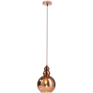 Deko-Light | Pendel-Leuchte Decken-Hänge-Lampe Glas kupfer rund Ø 15cm E27 Sockel Retrofit | Diphda