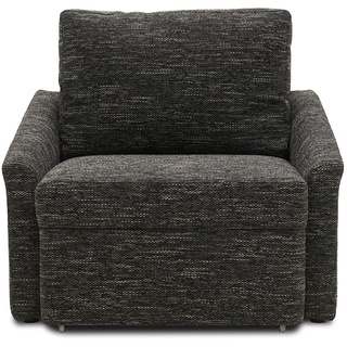 DOMO. Collection Relax Sessel | Dauerschläfer Boxspring Sofa mit Schlaffunktion | Schlafsessel Gästebett Schlafsofa | 108 x 96 x 86 cm | schwarz