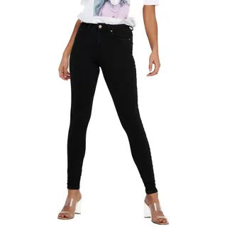 Only Damen Onlpower Mid PUSH Up Sk Bb 3659 Noos Jeans, Schwarz, XS / 30L EU
