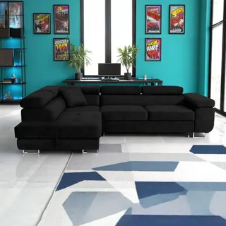 torana Ecksofa Aller L-Form mit Schlaffunktion und Bettkasten in Jasmine, Links Ottomane