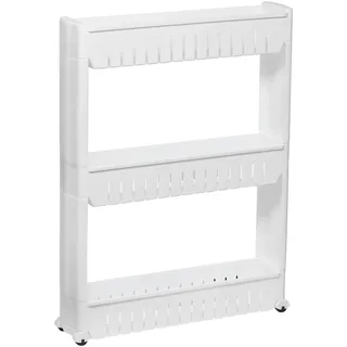SPRINGOS Mobilregal 3 Ablagen Baderegal Standregal Ständer Waschmaschinenregal Badezimmer Bad WC Allzweck Regal 70 x 54 x 12,5 cm weiß (Weiß 70 x 54 x 12,5 cm)