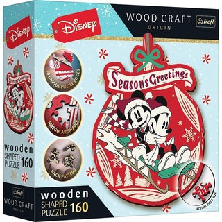 Holz Puzzle 160  Disney - Mickey Und Minni's Weihnachtsabenteuer
