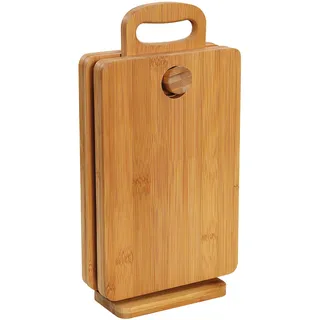 ZASSENHAUS Eco Line 4 Frühstücksbretter 26 x 17 cm mit Ständer Bambus
