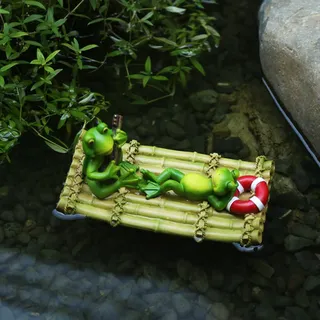 Schwimmende Teichdeko Miniteich Deko, Gartenteich Frosch Figur, Schwimmfrosch Teichfigur, Harz Frosch Dekofigur, Gartendeko Frösche Figuren Für Terrassenteich Solarbrunnen Garten Balkon Teiche Deko