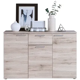 Newroom Kommode Sandeiche 120 cm, Kommode Sandeiche Modern Sideboard Barkommode Wohnzimmer beige