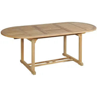 deluke Gartentisch Ausziehbar 160 x 95 x 75 cm Teak/Natur