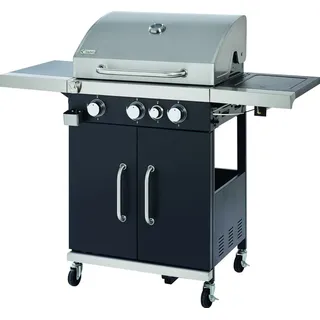 tepro 3-Brenner Gasgrill mit Powerzone und Seitenbrenner - Silber/Schwarz