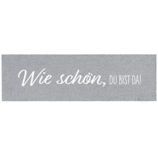 MOCAVI Läufer Läufer klein 30x100 Mat Wie schön, du bist da, grau, Läufer klein, Höhe: 300 mm grau