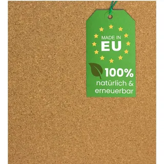 EKB Korkplatte 91,5x61cm 6mm stark I Natürliche Presskorkplatte für Pinnwand, Wanddekoration oder Schallschutz Akustikplatte I Umweltfreundliches DIY-Projektmaterial zum Basteln & Modellbau