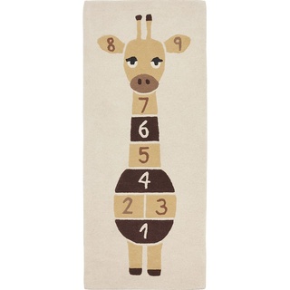 OYOY mini Kurzflor-Teppich "Giraf" in Braun - (B)80 x (H)18 x (T)20 cm