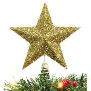 Christmas Concepts® 28cm Funkelnd Baumkronen-Stern - Luxuriöse Weihnachtsdekoration (Gold)