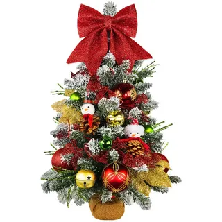 Laalu Weihnachtsbaum, Weiß, Rot, Braun, Grün, Gold, Kunststoff, Tanne, 60 cm, Dekoration, Weihnachtsdekoration, Weihnachtsbäume & Zubehör