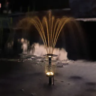 kleine Solar Pumpe Akku LED Solarpumpe für Miniteich Wasserspeier Gartenteich