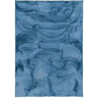 Pergamon Luxus Super Soft Fellteppich Plush Blau, 140x180cm