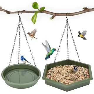 Vogeltränke zum Aufhängen, Vogeltränke – Vogelfutterspender 2 in 1 XL zum Aufhängen & Vogeltränke für draußen, hängende Vogeltränke für draußen