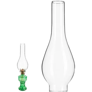 Amosfun Lang Glas Lampenschirm Für Öllampe Kerosinlampe Ersatz Transparent 9.6 Zoll Vintage Stil Petroleumlampe Zubehör Innenbeleuchtung