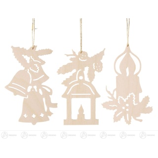 Dregeno Erzgebirge Osterei Behang Kerze, Laterne, Glocken (3) Höhe = 7,5cm NEU