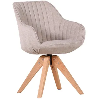 Quartier Armlehnenstuhl Stoffbezug beige Eiche