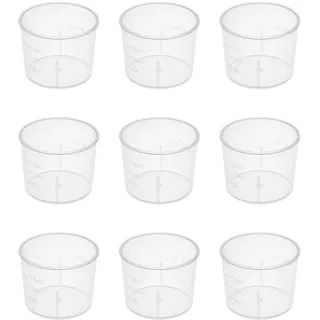 Othmro Messbecher, 15 ml, PP-Kunststoff, Messbecher, transparent, für Labor, Küche, Flüssigkeiten, 50 Stück