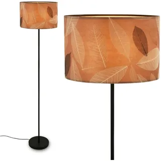 Briloner Stehleuchte Swing Nature Papierschirm Blätterdekor E27 Fassung Kaffee