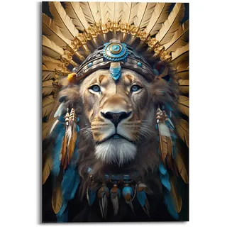 Bild ORNAMENT LION (BHT 60x90x2 cm) - bunt - BHT 60x90x2 cm