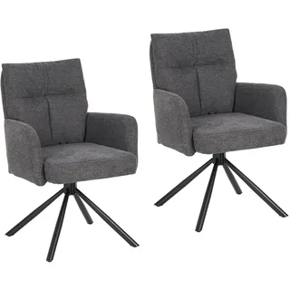 Hti-Living Esszimmerstuhl Kyra Anthrazit 2er-Set
