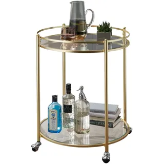 KADIMA DESIGN Design Servierwagen Ø 57 cm Beistelltisch, Teewagen Metall mit | Gr.: onesize